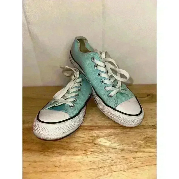 Converse All Star Low Top Tennis Shoes in Mint Green/Teal Blue - Mens 5 Ladies 7 - Picture 8 of 9